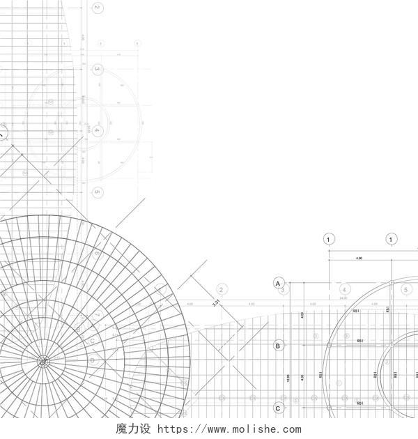 黑色线稿设计图建筑图纸建筑PNG素材